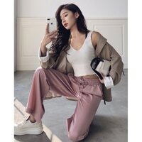Quần lụa suông ống rộng