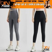 Quần lửng 9 tấc nữ tập gym yoga aerobic thể thao ưng cao chất liệu thun lạnh co dãn 4 chiều BINSPORTS Q190