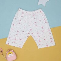 Quần lửng in hình thú hồng IQ Baby màu trắng