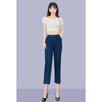 Quần lửng jeans thun nữ baggy