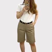 Quần Lửng Kaki Nữ Ống Suông/ Quần Lửng Nữ Trơn Basic