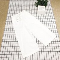 Quần lửng nữ ống rộng vải đũi Doloxi khóa thật chun sau Q116 Lỡ - TRẮNG,S
