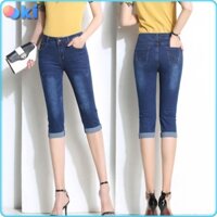 Quần Lững Nữ OoKi Chất Bò Quần 9 Tấc Nữ Co Giãn Lưng Cao