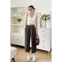 Quần lửng ống suông lưng bo chun nữ xuất Nhật