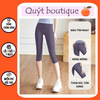 Quần lửng tập gym, yoga nữ, dáng quần qua gối hàng Qccc chất liệu co giãn 4 chiều, thấm hút mồ hôi tốt S062