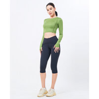 Quần lửng tập Gym Yoga nữ trơn, co dãn 4 chiều, thoáng khí, thấm hút mồ hôi tốt