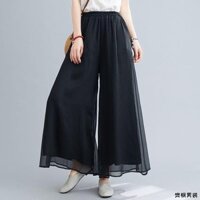 Quần lưới 2 lớp ống rộng nữ, mềm mại, thời trang, sang trọng