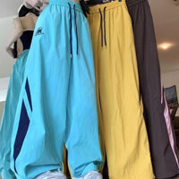 Quần Mùa Hè Mỏng Mỹ High Street Pussy Chức Năng Sạc Quần Nhanh Khô Rời Thẳng Ống Rộng Quần Thường Ngày