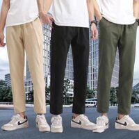 Quần Nam Dài Thẳng Cắt Thời Trang Hàn Quốc Nam Quần Áo Bông Tai Kẹp Trơn Nam Chinos Quần Quần Quần