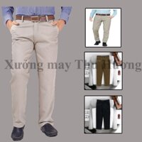 Quần nam kaki trung niên , form ống suôn chất liệu vãi cotton không co giãn, dày dặn ath thời trang nam.