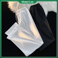 Quần nam ống rộng baggy kaki quần kaki trắng ống rộng Dài Thể Thao Vải Lụa Lạnh Mỏng Màu Sắc Đơn Giản Phong Cách Hàn Quốc Cho Nam quần tây ống rộng nam quần nam ống suông vải