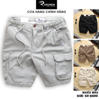 Quần Nam Short Kaki Túi Hộp RURUMEN Kaki Co Giãn Big Size Màu Đen, Kem, Xám, Da Bò