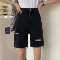 Quần Ngố Bigsize 58-85kg Phối Rách BGN 01, Quần Short Nữ Big Size Style Hàn Quốc - Smile Bigsize