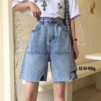 Quần ngố jean bigsize KimFashion, quần short ống rộng cạp lưng cao Fullsize 45-90kg NBGD-12