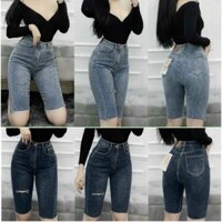 Quần ngố jean co giãn rách gối form ôm dáng QJ107 ❕