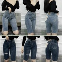 Quần ngố jean co giãn rách gối form ôm dáng QJ107