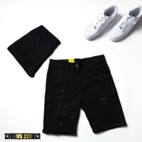 Quần ngố jean nam màu đen rách co giãn OBOKFASHION chất bò dễ phối đồ cao cấp phong cách hàn quốc QJN226