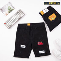 Quần ngố jean nam màu đen xám co giãn OBOKFASHION chất bò dễ phối đồ cao cấp phong cách hàn quốc QJN258