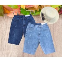 Quần Ngố Jean Nữ Hàng Co Giãn Lưng Cao Mẫu Cào Xước