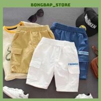 Quần Ngố Kaki Bé Trai 25-60kg, Quần Short Túi Hộp Phong Cách Hàn Quốc Cho Bé Trai