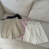 Quần ngố kèm nịt cùng màu 24510, Quần đui nữ kèm dây belt Hàn Quốc