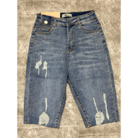 Quần Ngố Nữ Jeans Co Giãn Rách Gối Form Ôm Dáng M1