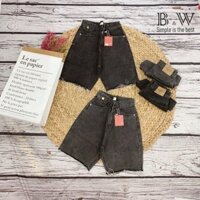 Quần ngố nữ lưng cao ống rộng phối nắp túi - HÌNH CHỤP THẬT