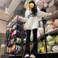 quần ngố quần đen Quần bò ống loe màu đen quần ống loe chân rộng tôn dáng co giãn tôn dáng cạp cao mẫu mới mùa xuân thu 2025 cho nữ