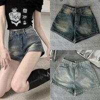Quần ngố sooc bò jean nữ jeans cạp cao phong cách Hàn Quốc sành điệu style jeanshop_0603 ms03