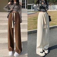 Quần nhung gân lưng thun phom suông, Quần nữ ống đứng