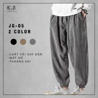 Quần nhung jogger nam phong cách đường phố , rộng thoải mái JG05 kstreet style