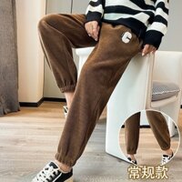 Quần Nỉ bầu Thu Đông  chữ C_Quần Bầu Dài Ống Rộng tăm Nhung dày dặn_ 94cm