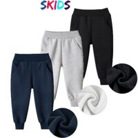 Quần nỉ bé trai gái lót lông thu đông thời trang trẻ em hàn quốc 3 đến 10 tuổi SKIDS