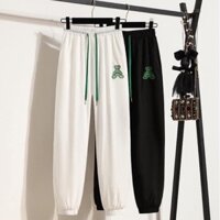 Quần nỉ bo gấu chun thêu hình gấu cao cấp