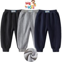Quần nỉ dài bé trai lót lông hàn quốc thời trang trẻ em thu đông 3 đến 8 tuổi Bigkids