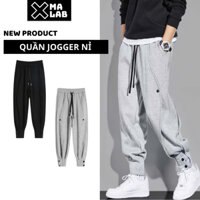 Quần nỉ Jogger nam XMALAB vải nỉ 2 da form rộng phối cúc bo gấu phong cách thể thao Hàn Quốc B139