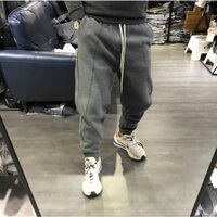 Quần Nỉ Jogger Trơn Phối Dây Sành Điệu, Quần Nỉ 2 Lớp Dày Dặn Ấm Áp Phong Cách Thể Thao Nam Nữ Trẻ Trung Cá Tính