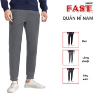 Quẩn nỉ nam cotton dày, co giãn 4 chiều cao cấp, quần thun nam trung niên vải xuất Nhật cao cấp, 3 túi khóa, dây rút