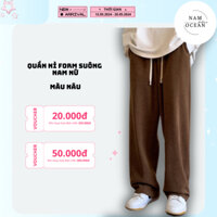 Quần nỉ nam nữ màu nâu chất liệu cao cấp mã số 34 Menswear Pants Thun