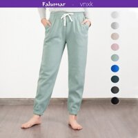 Quần nỉ nữ mùa đông, quần bom nữ ống rộng bo gấu, quần dài jogger nữ trẻ trung cá tính