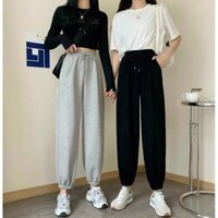 Quần nỉ ống BOOM Unisex - Jogger thun trơn cạp chun dáng rộng, mặc ở nhà đi ngủ ulzzang HOT-972