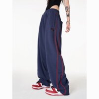 Quần nỉ sọc cổ điển cạp cao tất cả trong một thời trang giản dị