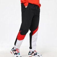 QUẦN NIKE SWOOSH WOVEN TROUSERS PANT - ĐEN / ĐỎ / TRẮNG