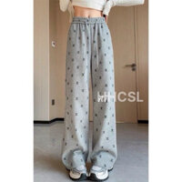 Quần nữ dáng suông ống rộng hoạ tiết chữ X siêu hot , Quần xuông nữ lưng chun hoạ tiết in đẹp hottrend -Sarah