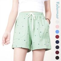 Quần Nữ Đùi FALUMAR Dáng A Cá Tính Cotton 100% Thoáng Mát, Quần Short Nữ Dáng A Giả Chân Váy Cạp Chun Dây Rút