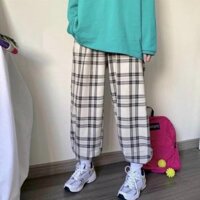 QUẦN NỮ KẺ CARO LƯNG CAO , DÁNG RỘNG , ỐNG SUÔNG ULZZANG TRẺ TRUNG , PHONG CÁCH - EVA SHOES