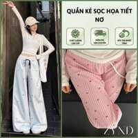 Quần Nữ Kẻ Sọc Zynd – Vải Thô Mềm Mại, Họa Tiết Nơ Đáng Yêu, Phù Hợp Mọi Phong Cách – DĐ-1118