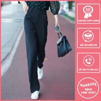 Quần Nữ Ống Suông Quần Ống Đứng Nữ Lưng Cao Hai Cúc Đai To [ MÃ : Q02S2023 ]