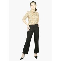 Quần ống côn gạo đen túi chéo đỉa thân trước The One Fashion QL257DE2