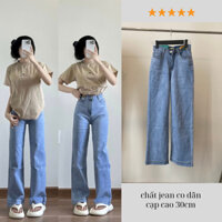 Quần ống đứng nữ dáng suông, quần bò suông hack dáng Hàn quốc 2024